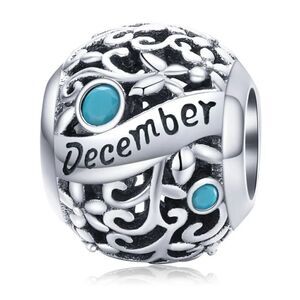 925 Silver December Birthstone Charm